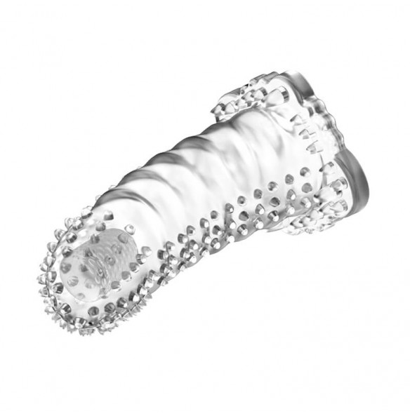 BAILE - BRAVE MAN Head Vibrating Crystal Penis Sleeve (L:14cm - D:4cm) BAILE - BRAVE MAN Head Vibrating Crystal Penis Sleeve (L:14cm - D:4cm)